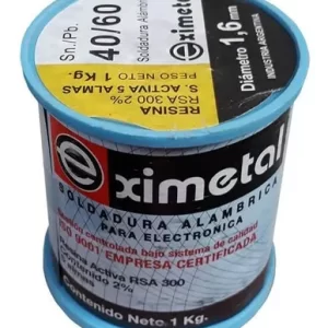 ESTAÑO 40% Ø1.2MM ROLLITO 1.5 MTS XIMETAL 20052