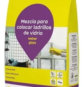 ADHESIVO P/LADRILLO VIDRIO POLVO 5KG WEBERGLASS